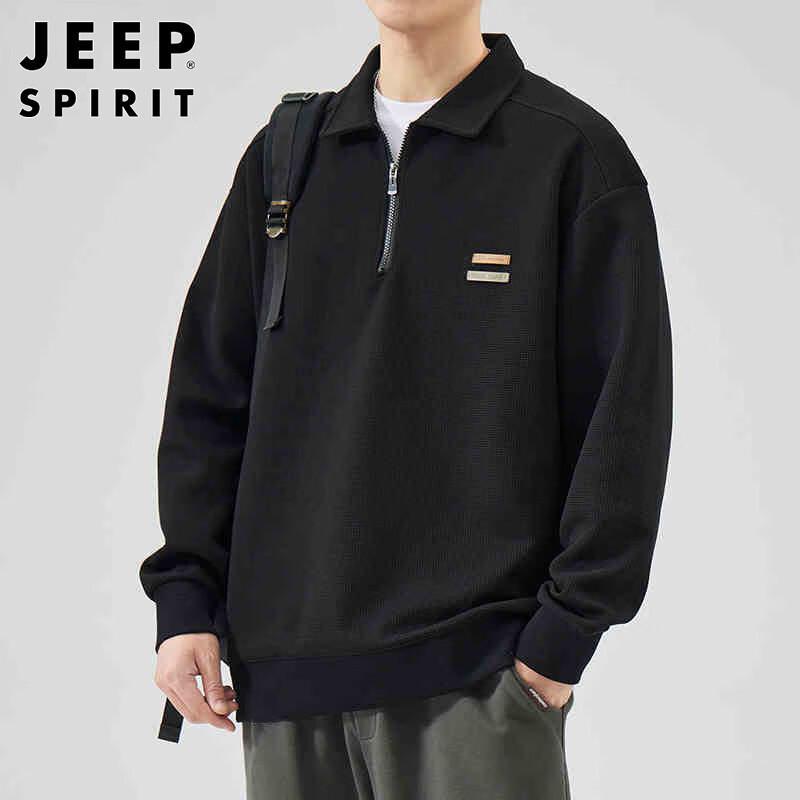 JEEP SPIRIT Men's Polo Neck Long Sleeve T-shirt