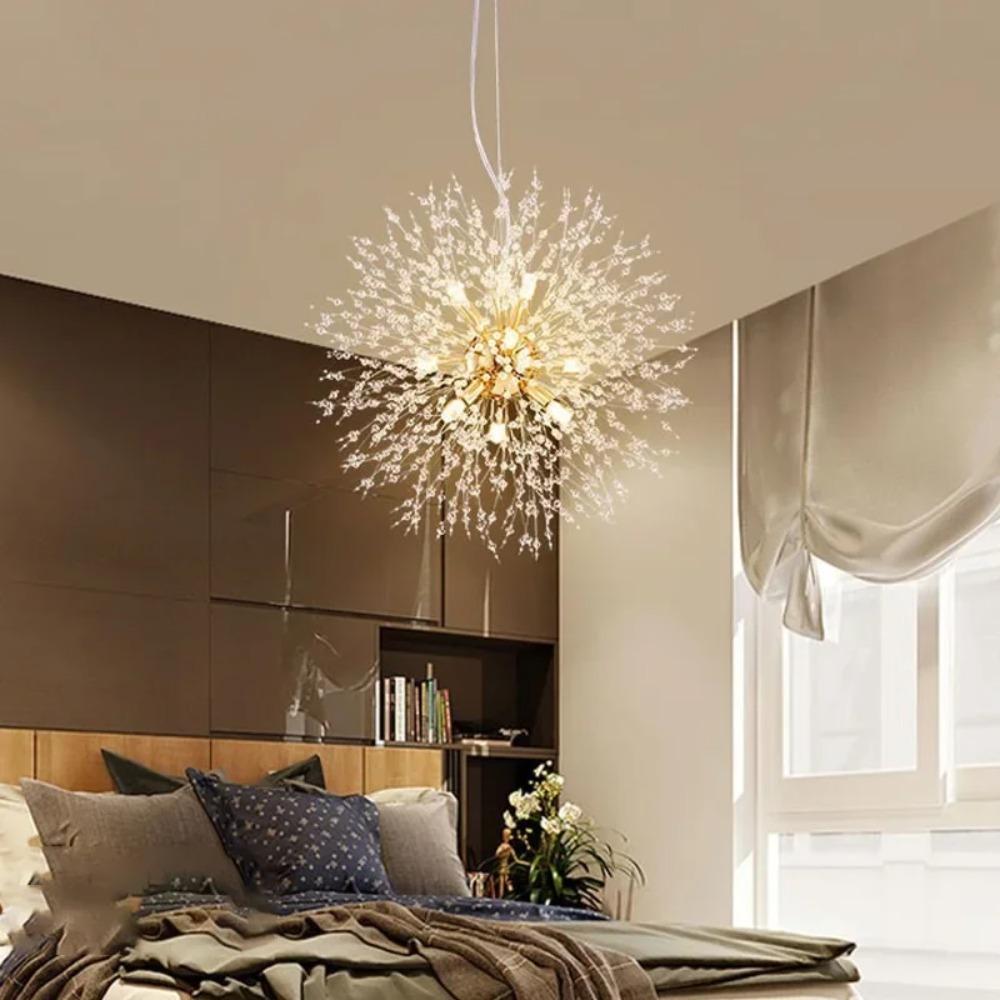 Modern Nordic Minimalist Sky Star Fireball Crystal Pendant LED Lighting Dandelion Restaurant Living Room Pendant Bar Art E27