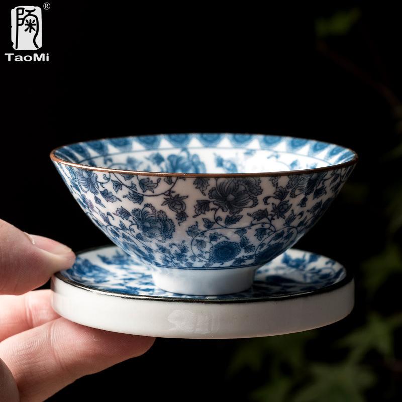 Retro Modrý a Bílý Porcelánový Jídelní Talíř Kulatý Talíř na Ovoce Keramická Vařicí Mísa Květinový Vzor Dezertní Talíř Kuchyňské Nádobí