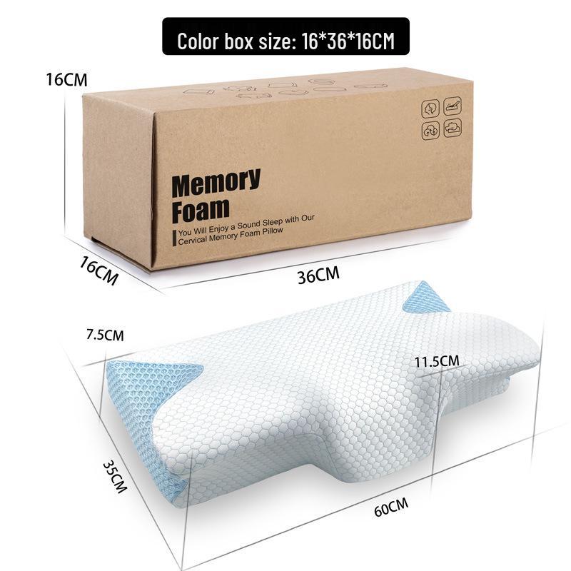 Butterfly Memory Foam Pillow: Slow Rebound, Zero Pressure Cervical Neck Support for Adults and Hotel Use