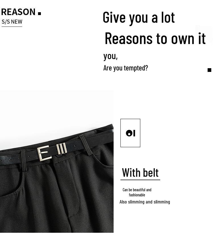 Women's 2024 High-Waist Black A-Line Split Skirt: Elegant, Versatile for Spring & Autumn