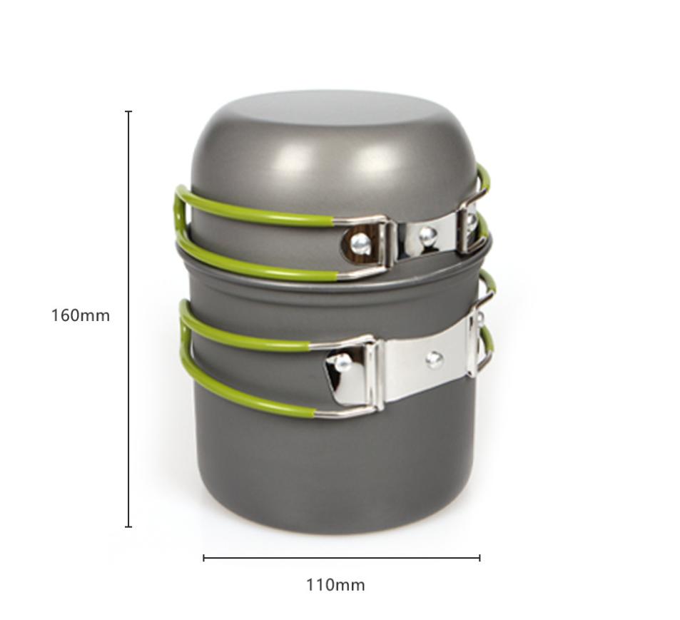Ultralight Camping Pot Set: Camping Cookware Mess Kit (Outdoor Cooking Tableware) – for Hiking, Trekking, Picnic, Fishing, Mount
