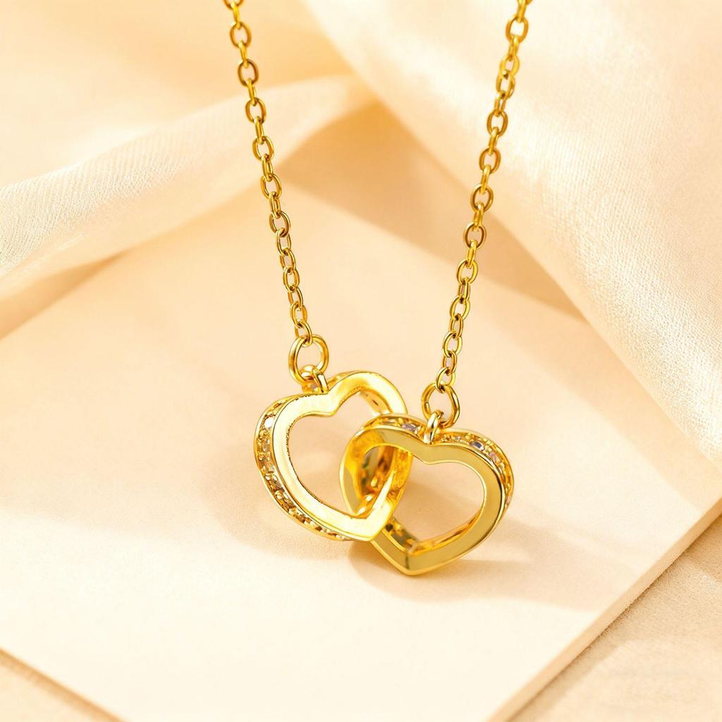 Elegant Light Luxury Zircon Necklace for Women - Gold-Plated, Simple Clavicle Chain