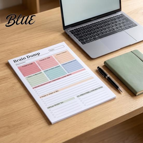 Personalized Goal Setting A5 Brain Dump Planner, Tear-off Daily Task Pad with 50 Tear Off Note Sheets, Thickened Paper Notepad for Organizing Thoughts