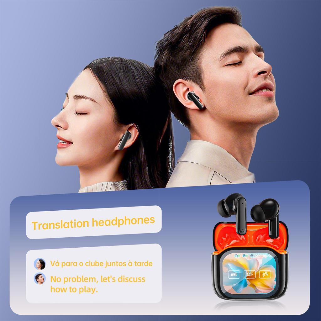 JM19 Kabellose Bluetooth ANC Geräuschunterdrückende Sport-In-Ear-Stereo-Kopfhörer mit KI-Übersetzung.