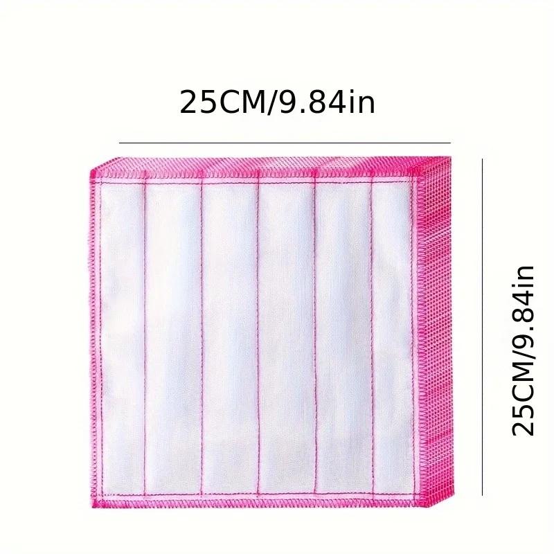 Reusable 5-Layer Full Yarn Cotton Microfiber Kitchen Cloth 25x25cm Super Absorbent Anti-Oil Degreasing Easy Cleaning Dish Towel