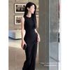 Summer New Vest Black Dress Women's Vacation High-end Sense Niche Slim and Thin Hip-wrapped Long Skirt