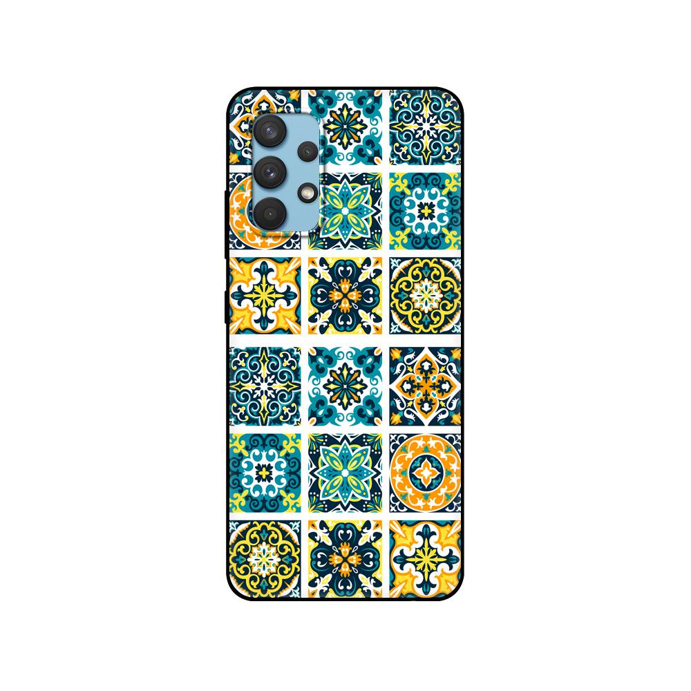 Black tpu Case For Samsung galaxy A12 A22 A32 A42 A52 A72 4g 5g S21 PLUS ultra back cover 3D Emboss Vintage Retro Lattice Flower