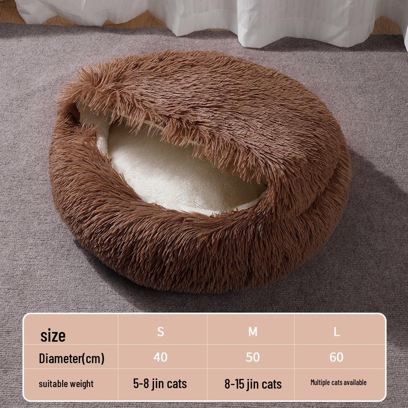 Universal Cat House & Bed: All-Season Enclosed Pet Bed for Cats & Dogs, Cozy Winter Warmth