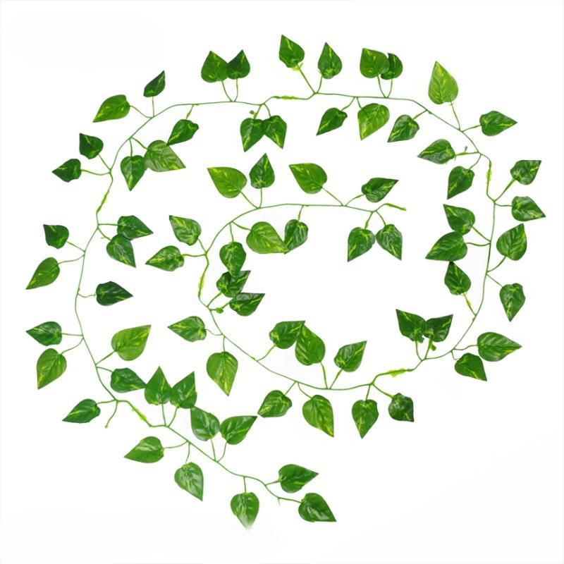 Artificial Plants 2 Meters Leaf Vine Green Dill Leaves Home Decoration Stage Props Wedding Bridal Accessories Hanging DIY Arch