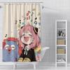 Tenda da Doccia Impermeabile Tessuto Poliestere Pittura Tende Colorate Anime Spy x Familys Carino Gaming Casa Decorazione Bagno Con Gancio