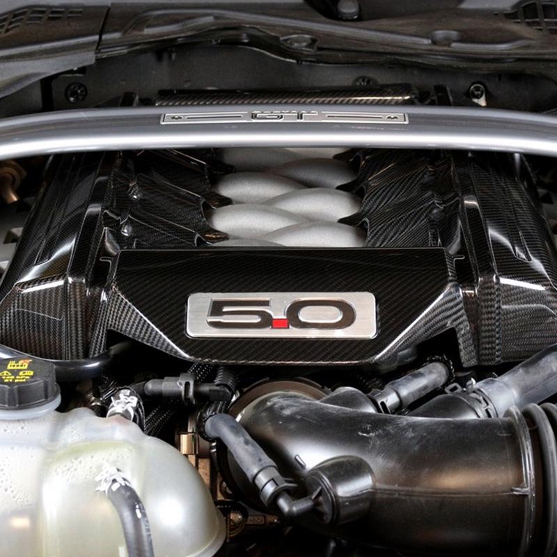 Dry Carbon Engine Cover Hood for 2015-2017 Ford Mustang 5.0