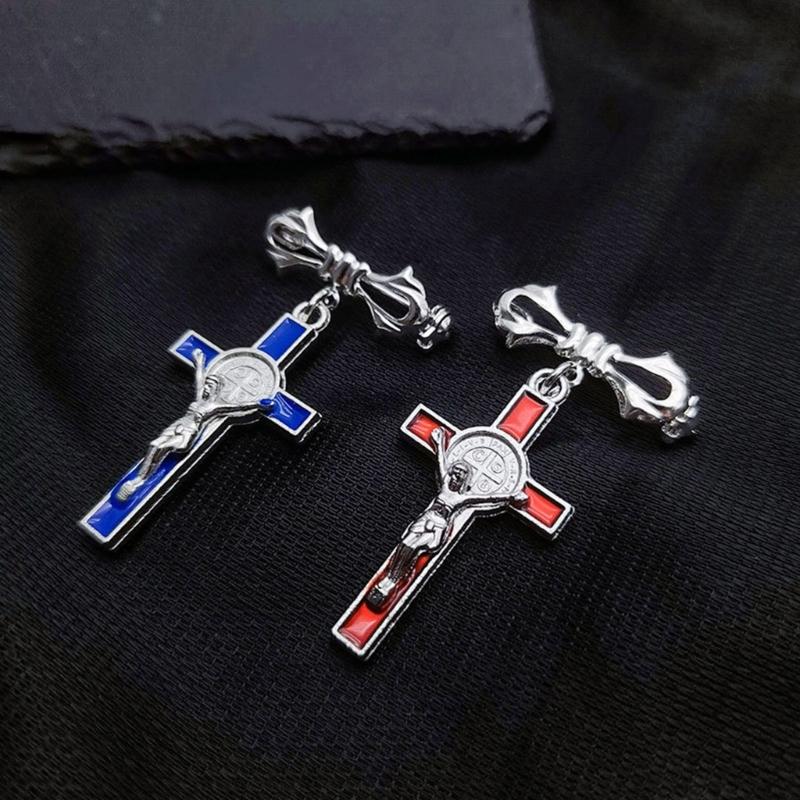 Simple Cross Pendant Brooch Lapel Pins Vintage Dress Jackets Backpacks Badge Jewelry Fashion Clothing Pin Unisex Gifts