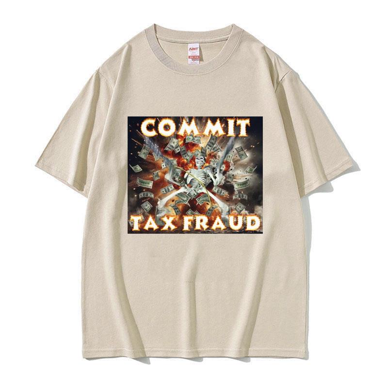 Steuerhinterziehung Lustiges Parodie-Meme T-Shirt Böses Skelett Badass Unangemessenes T-Shirt Herrenbekleidung Vintage Oversized T-Shirt