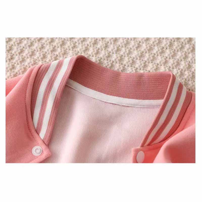 Boys Baseball Jacket Baby Letter Round Collar Coat Spring Autumn Girls Fashionable Casual Sports Outerwear 12M-12 Years Old
