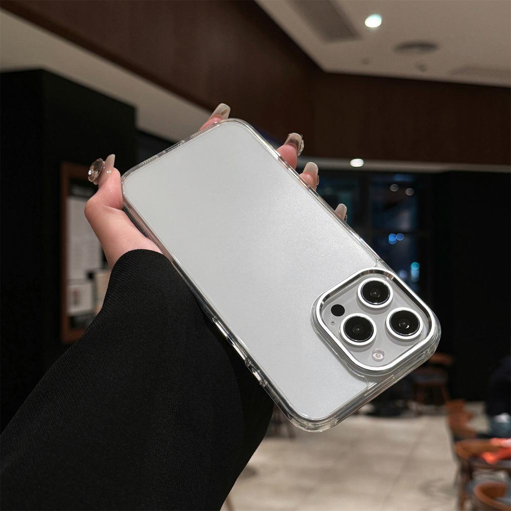 For iPhone 16 Pro Case TPU+Tempered Glass Clear Phone Cover