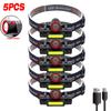 Portable Mini Powerful LED Headlamp XPE+COB USB Rechargeable Hunting Headlight Waterproof Head Torch with Tail Magnetic