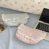 Cute Lace Crossbody Bag Sweet Heart Outdoor Storage Bag Fresh Able Lining Internal Compartment