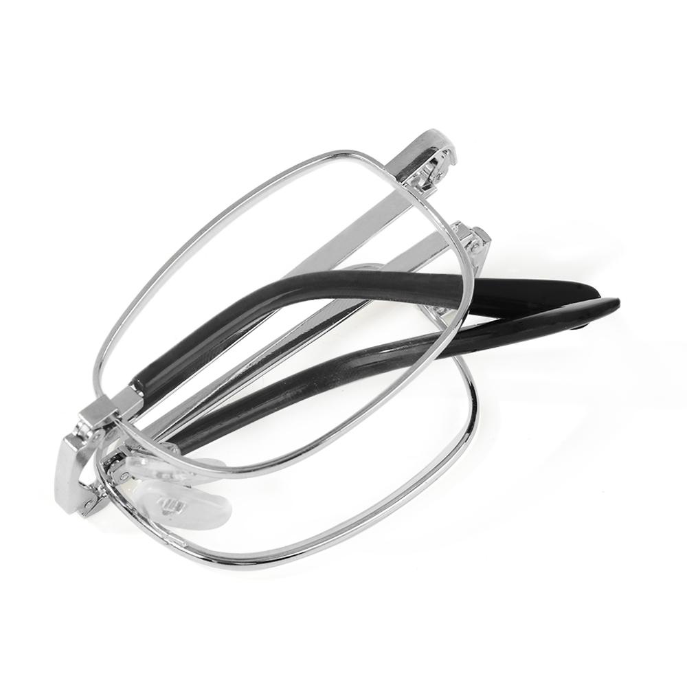 

Складные очки для чтения с футляром Модные металлические складные очки для пресбиопии для женщин и мужчин Увеличивающие очки +1-+4 Strength 3.50