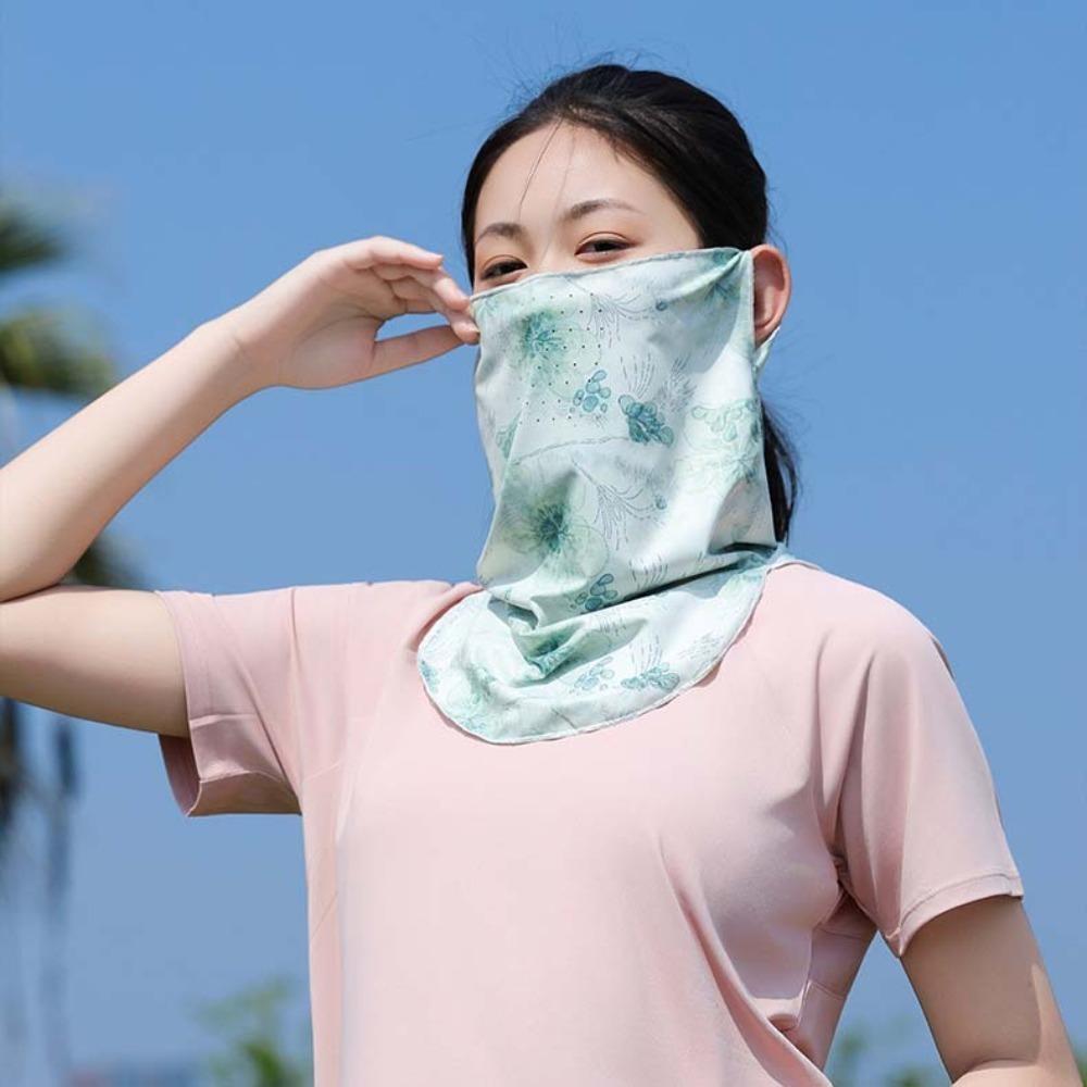3pcs UPF50+ Ice Silk Sunscreen Sleeves Breathable Women Sunscreen Veil  Neck Wrap Cover
