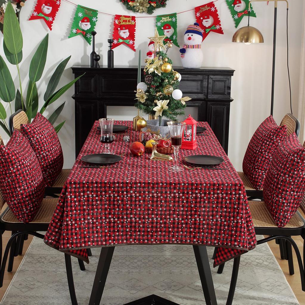 American Christmas Tablecloth Fabric Nordic Ins Style Coffee Table Cloth Plaid Dining Table Mat New Year'S Table Cover
