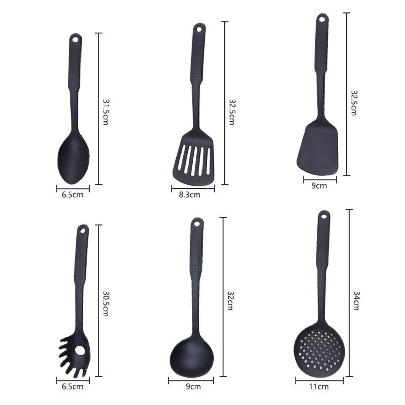 Non-stick Nylon Cookware Set (7 Pieces) - High-temperature Resistant Nylon Cooking Spoons And Spatulas