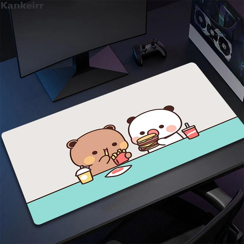 Super Cute Bear Cartoon Deskpad Office Computer Desk Mat Keyboard Big Mouse Pad Laptop Cushion Nonslip for PC Kawaii Desk Pad