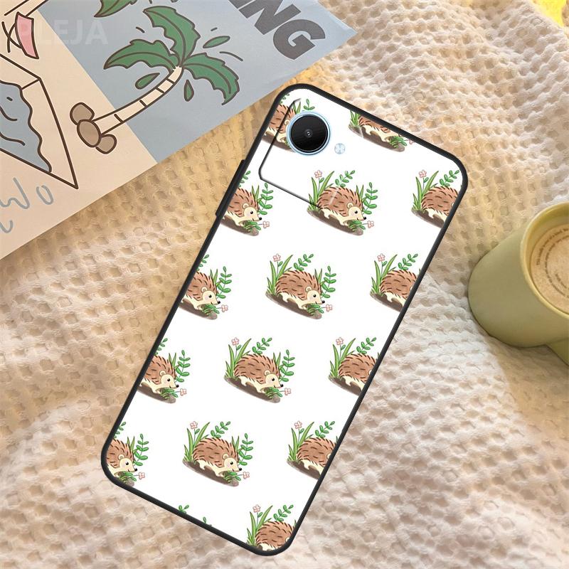 Kawaii Hedgehog Case For Realme C55 C71 C67 C51 C75 C63 C61 C65 C53 C35 11 12 13 14 Pro Plus GT6 GT7 15 Pro