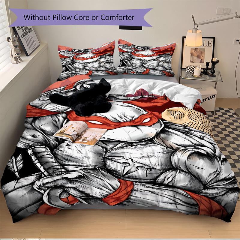 3pcs Ninja Turtles Bedding Set. Soft and Comfortable with No Core Included (1x Duvet Cover + 2x Pillow Covers) Yy251031046