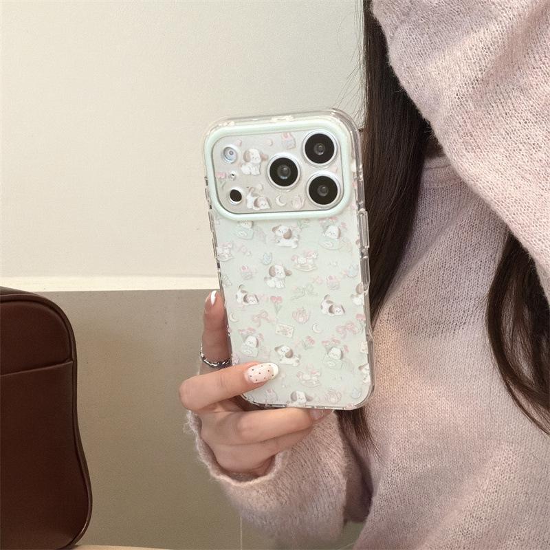 

Mint Green Floral iPhone 17/16 Pro Max/15 Case - Heart Design for Dogs Apple 17 Pro Max