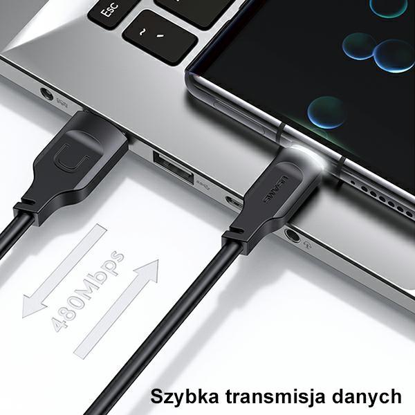 USAMS Kabel USB-C 6A 1,2mPort Display Fast charging Lithe Series zielony/green SJ568USB04 (US-SJ568)