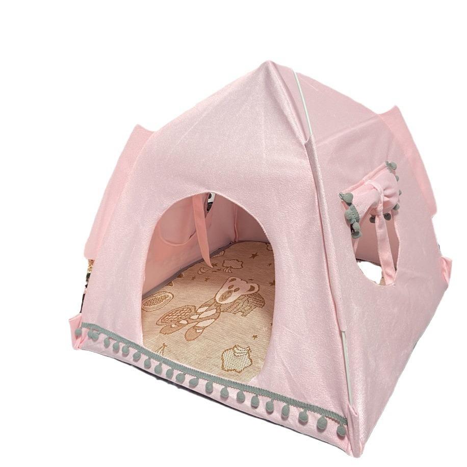 Four Seasons Tent Small Fresh Pet Nest Cabin Tent A Variety of Colors Are Available Dog Cat Beds Pet Products