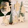 Christmas Decorations Wooden Christmas Tree Decorations Hanging Home Hanging Items Pack of 10 Pieces