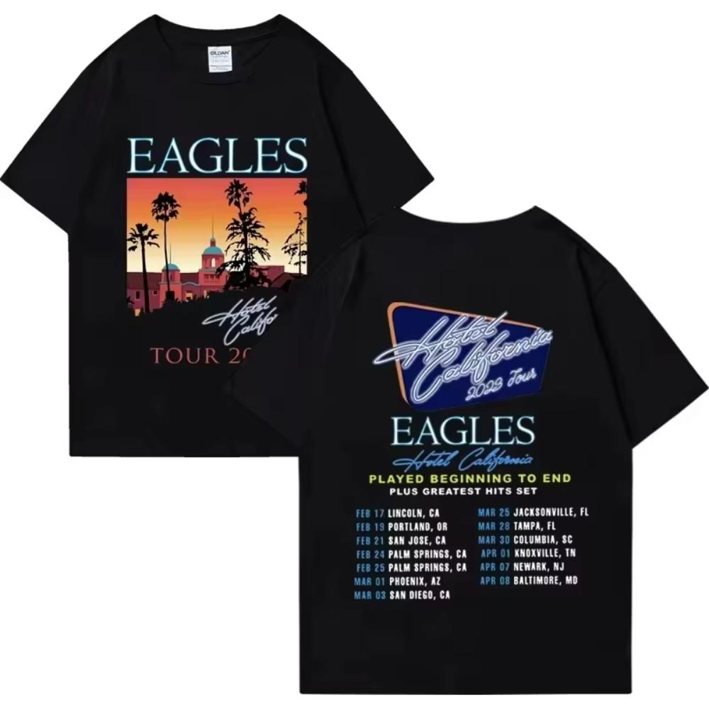

2025 New American Rock Band Eagle Music Retro Printed T-shirt Women s Men s Classic Streetwear Cotton Short-sleeved T-shirt 5XL різнокольоровий