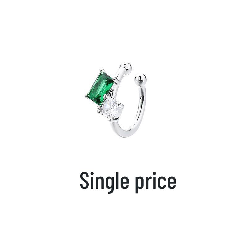 

Исюань Корт Зеленый Циркон Геометрический Кафф для Уха - Ретро Изумрудный Стиль, Не Требует Пирсинга Copper