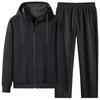 Men's Spring Autumn 2 Piece Hooded Tracksuit Casual Loose Hooded Cardigan & Jogger Pants Sets Men Soild Color Sets