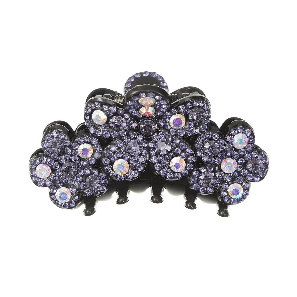 AWAYTR Glitzernde Strass-Blume Haarklammer Haarspange Mädchen Koreanische Pferdeschwanz-Haarnadel Frauen Hai-Klammer Temperament Haarklammer