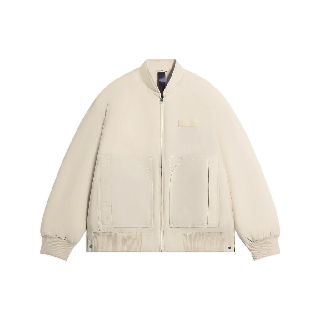 Li-Ning Kung Fu Series Solid Color Casual Down Jacket Men Outerwear Beige AYMS139-1