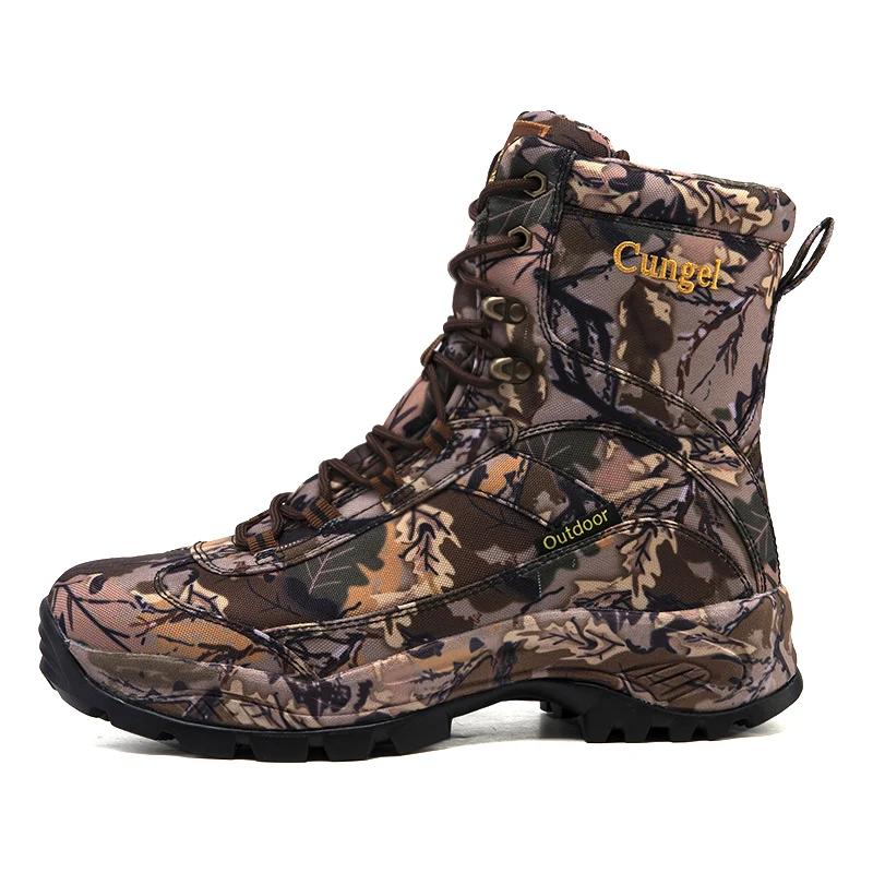 2025 Camouflage Professional Hiking Boots Men Outdoor Non-slip Hunting Boots High Top Waterproof Climbing Trainers Shoes For Men