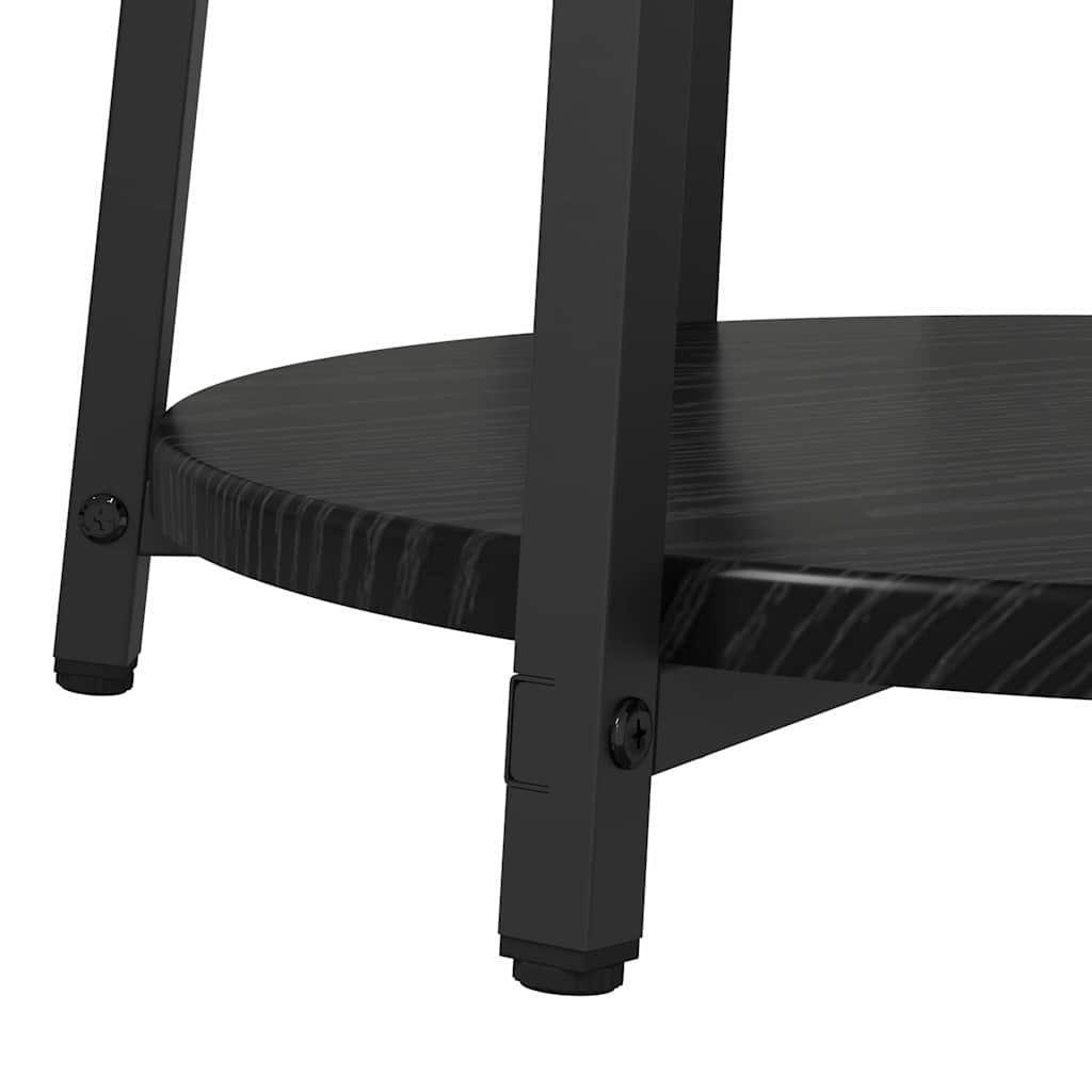 Side Table Set with Shelf 2 Pcs Black Oak Effect
