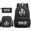 CR7 Ronaldo Backpack Football 67 Print School Bag With Shoulder Bag & Pencil Case For Student Boys Gift Daily Travel Rucksack