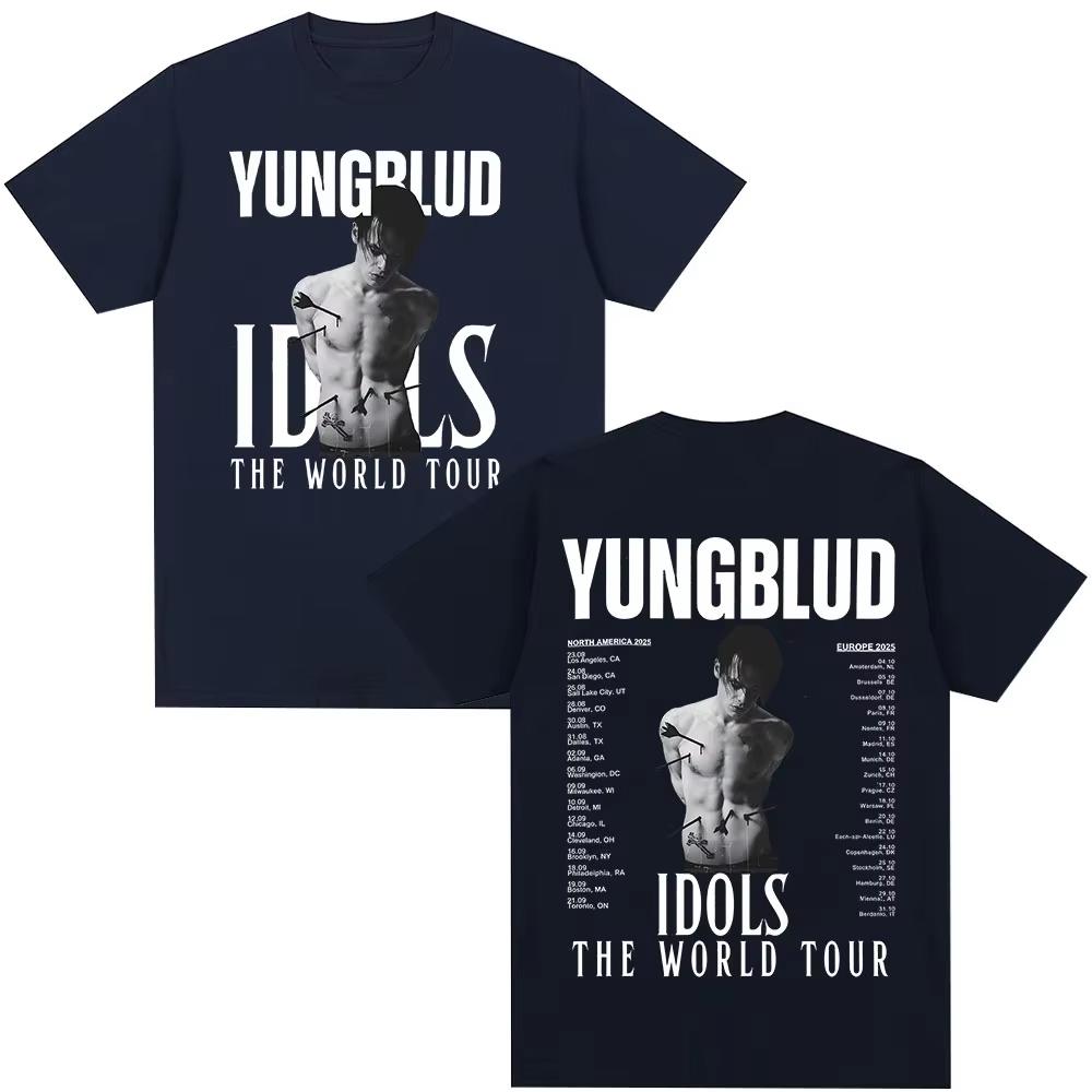 Yungblud IDOLS The World Tour 2025 T Shirt Mens Women Hip Hop Short Sleeve T-shirts Casual Cotton Oversized Tee Shirt Streetwear