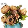 8Pcs Artificial Peony Realistic Easy To Use Vintage Artificial Peony Bouquet