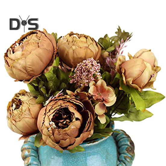 8Pcs Artificial Peony Realistic Easy To Use Vintage Artificial Peony Bouquet
