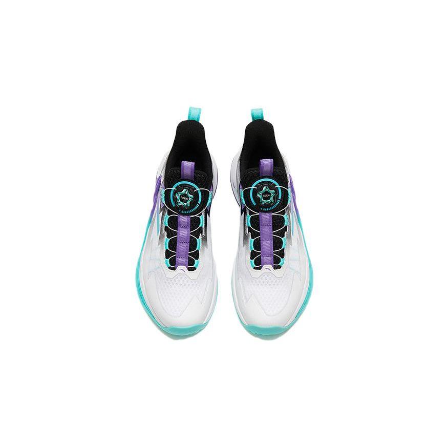 Anta Wind Mesh Durable Breathable Mid-Top Kids Basketball Shoes Kids Sneaker Grass-Purple White 312321118H-7