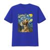 Weimaraner Dog Starry Night Painting T Shirt Vintage Homme Stylish Soft Streetwear Designer Clothes