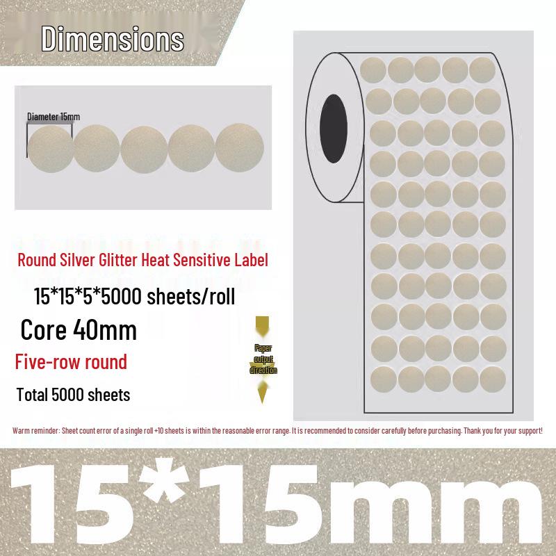Silver Thermal Adhesive Printable Food Label