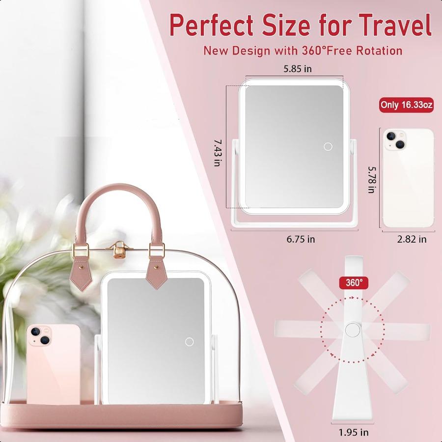 

Перезаряжаемое дорожное зеркало для макияжа с подсветкой, с увеличением, портативное, 10-кратное, 1-кратное увеличительное светодиодное настольное зеркало для макияжа United States