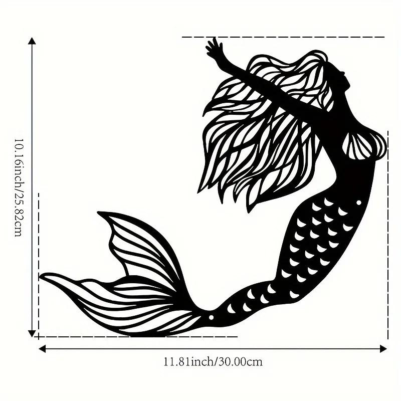 

1 шт. Металлическое настенное украшение в виде русалки, металлический якорь русалки, уличная скульптура, железный якорь русалки, украшение для патио в саду