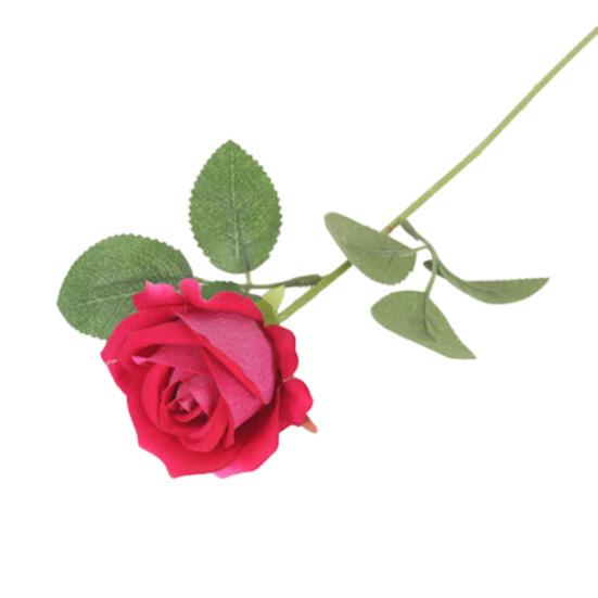 10Pcs Artificial Velvet Rose Realistic Long Stem Fake Flower with Green Leaves Home Office Wedding Party Faux Flower Decoration Valentine's Day Gift